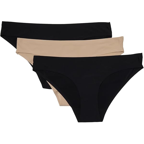 HONEYDEW Women's Skinz Hipster Panty 3-Pack, Black/Black/Black, M